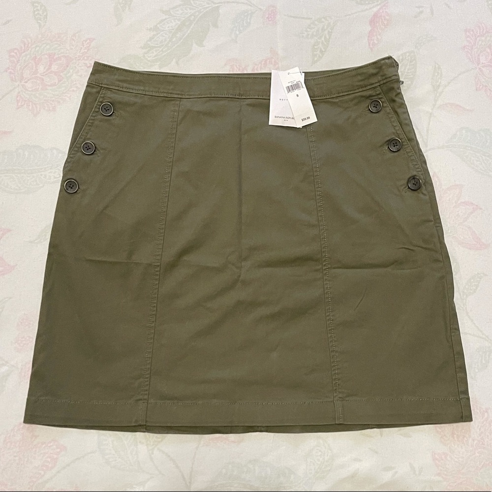 Banana Republic Cotton Olive Skirt